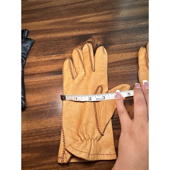 Vintage Perrone Women’s CAMEL LEATHER GLOVES Driving Gloves SIZE X LARGE - Picture 9 of 10